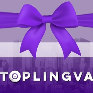 Dárkový poukaz TOPLINGVA určený pro nákup jazykového kurzu jako smysluplný a originální vánoční dárek.